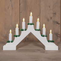 Kaarsenbrug op batterijen | 37.5 x 26.5 cm | 7 lampjes | Warm wit | Wit LCO00853