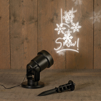 Anna Collection Kerst projector met timer | Let it snow | IP44 | Zwart  LCO00100