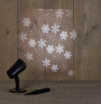 Anna Collection Kerst projector met timer | Sneeuwvlok met sneeuw | IP44 | Zwart  LCO00099