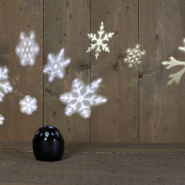 Kerst projector op batterijen | Sneeuwvlok | 3x AA | Zwart LCO00680 - 1