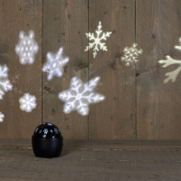 Kerst projector op batterijen | Sneeuwvlok | 3x AA | Zwart LCO00680
