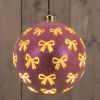 Kerstbal draaiend op batterijen | Strikken | Warm wit | Ø 15 cm | Paars LCO00725 - 1