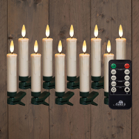 Kerstboomkaarsen op batterijen | 10 cm | Inclusief clip | 10 stuks LCO00739
