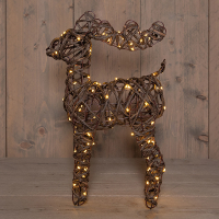Kerstfiguur hert op batterijen | 37 cm | Extra warm wit | 100 lampjes | Natural LCO00754