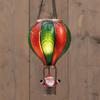 Kerstfiguur op batterijen | Luchtballon met kerstman | 20 x 62 cm | 24 lampjes | Rood/Groen LCO00814
