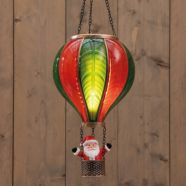 Kerstfiguur op batterijen | Luchtballon met kerstman | 20 x 62 cm | 24 lampjes | Rood/Groen LCO00817 - 1
