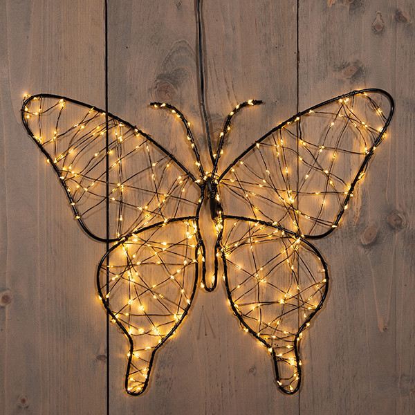 Kerstfiguur vlinder met verlichting | 40 x 32 cm | Extra warm wit | Flash effect | 400 lampjes LCO00800 - 1
