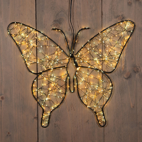 Kerstfiguur vlinder met verlichting | 40 x 32 cm | Luxury color | Flash effect | 400 lampjes LCO00803