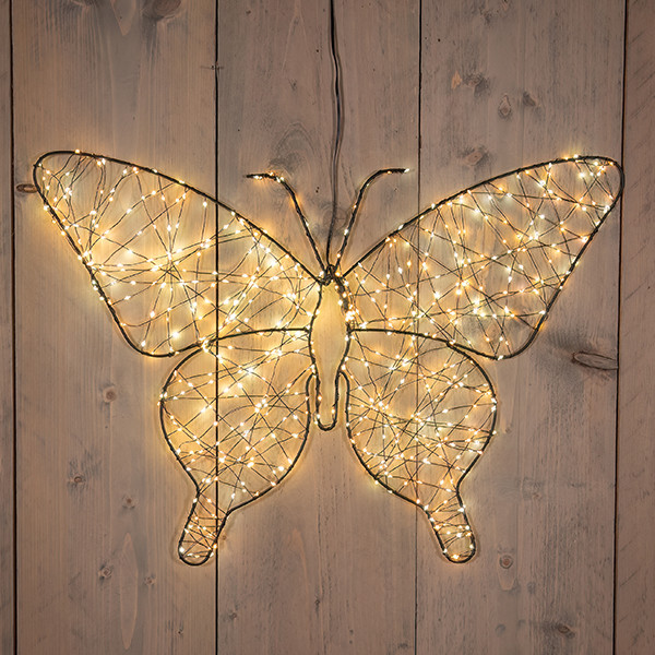 Kerstfiguur vlinder met verlichting | 58 x 43 cm | Luxury color | Flash effect | 600 lampjes LCO00804 - 1