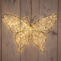 Kerstfiguur vlinder met verlichting | 58 x 43 cm | Luxury color | Flash effect | 600 lampjes LCO00804