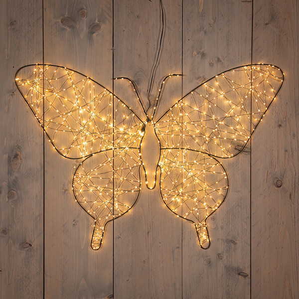 Kerstfiguur vlinder met verlichting | 78 x 53 cm | Extra warm wit | Flash effect | 800 lampjes LCO00802 - 1