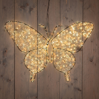 Kerstfiguur vlinder met verlichting | 78 x 53 cm | Luxury color | Flash effect | 800 lampjes LCO00805