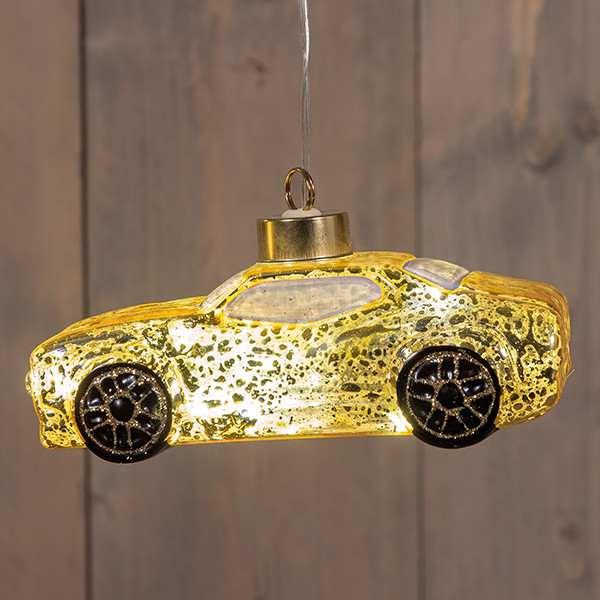 Kersthanger op batterijen | Auto | 14,8 x 7,4 x 6 cm | 2x AAA |  Goud LCO00722 - 1