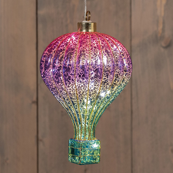 Kersthanger op batterijen | Hete luchtballon | 10,5 x 16 cm | 2x AAA | Meerkleurig LCO00717 - 1