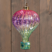 Kersthanger op batterijen | Hete luchtballon | 10,5 x 16 cm | 2x AAA | Meerkleurig LCO00717