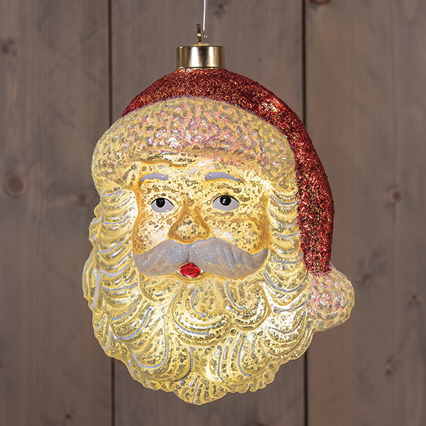 Kersthanger op batterijen | Kerstman | 11 x 14,5 x 18,5 cm | 2x AAA | Wit/Rood LCO00701 - 1
