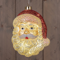 Kersthanger op batterijen | Kerstman | 11 x 14,5 x 18,5 cm | 2x AAA | Wit/Rood LCO00701