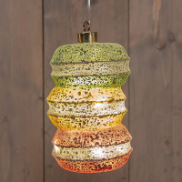 Kersthanger op batterijen | Macarons | 10 x 10 x 16 cm | 2x AAA | Groen/Geel/Roze LCO00720