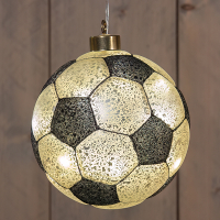 Kersthanger op batterijen | Voetbal | Ø 13 cm | 2x AAA | Zwart/Wit LCO00723