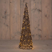 Kerstkegel op batterijen | 60 cm | Extra warm wit | 100 lampjes | Natural LCO00752