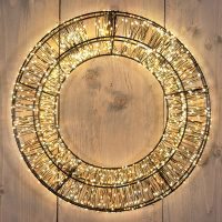 Kerstkrans Ø 36 cm | Luxury Color | 1200 lampjes | Flash effect | Zwart LCO00782
