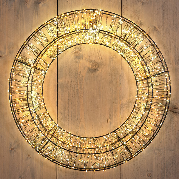 Kerstkrans Ø 48 cm | Luxury Color | 1400 lampjes | Flash effect | Zwart LCO00783 - 1
