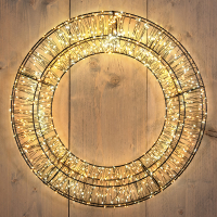 Kerstkrans Ø 48 cm | Luxury Color | 1400 lampjes | Flash effect | Zwart LCO00783
