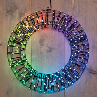 Kerstkrans Ø 48 cm | RGB | 280 lampjes | Zwart LCO00743