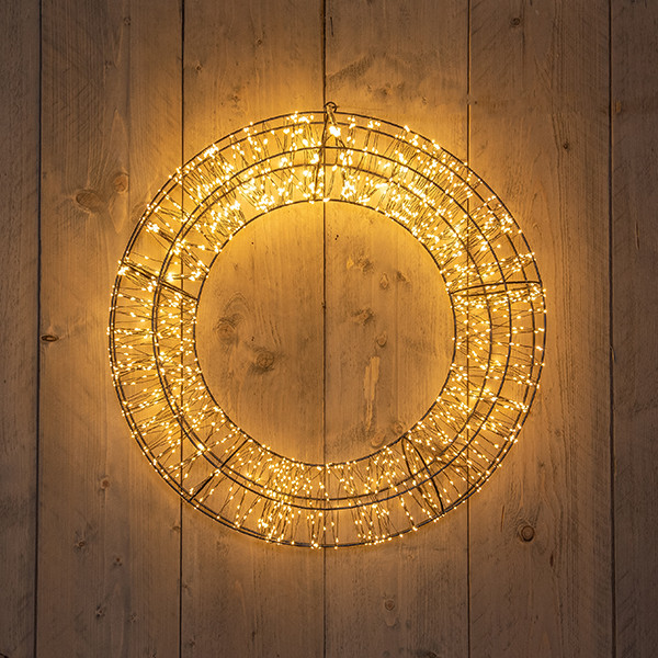 Kerstkrans Ø 58 cm | Extra warm wit | 1800 lampjes | Flash effect | Zwart LCO00780 - 1