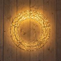Kerstkrans Ø 58 cm | Extra warm wit | 1800 lampjes | Flash effect | Zwart LCO00780