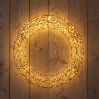 Kerstkrans Ø 70 cm | Extra warm wit  | 2400 lampjes | Flash effect | Zwart LCO00781