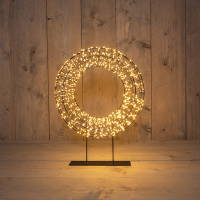 Kerstkrans op voet | 36 cm | Extra warm wit | 1200 lampjes | Flash effect LCO00774