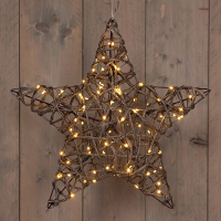Kerstster hangend op batterijen | Ø 40 cm | Extra warm wit | 100 lampjes | Natural LCO00750