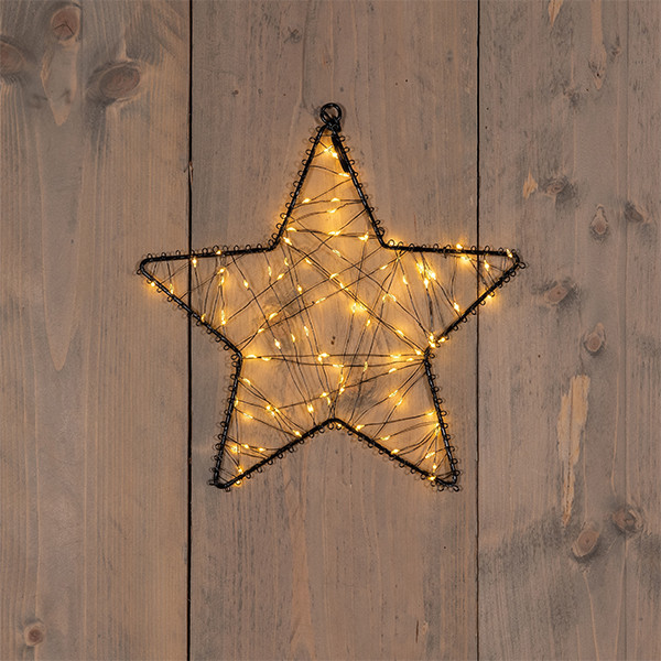 Kerstster hangend op batterijen | 26 cm | Extra warm wit | 100 lampjes LCO00507 - 1