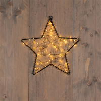Kerstster hangend op batterijen | 26 cm | Extra warm wit | 100 lampjes LCO00507