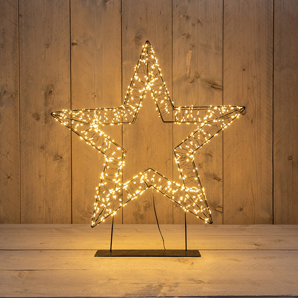 Kerstster op voet | 56 cm | Extra warm wit | 1200 lampjes | Flash effect LCO00776 - 1