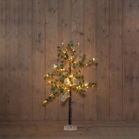 Anna Collection LED Kerstboom 120 cm | Denneboom met sneeuw | Extra warm wit | 64 lampjes | Geschikt voor buiten  LCO00471