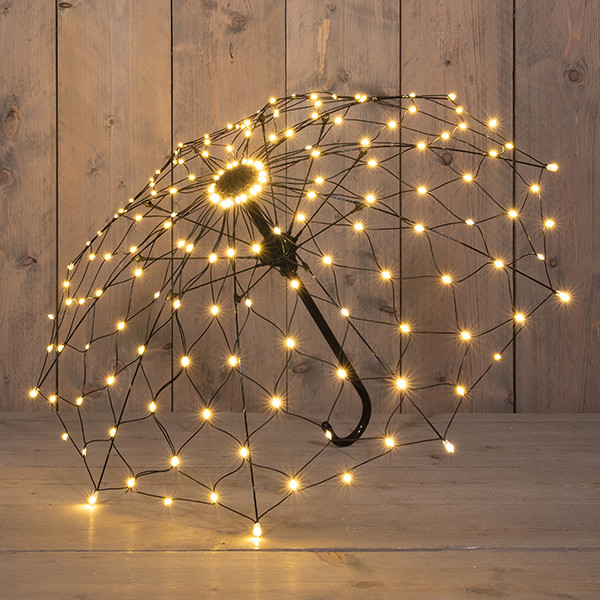 LED Paraplu | 85 x 53 cm | Extra warm wit met flash effect | 160 lampjes | Geschikt voor buiten LCO00809 - 1
