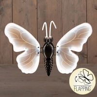 LED Vlinder | Bewegende vleugels | Spanwijdte 40 cm | Warm wit | Wit LCO00687