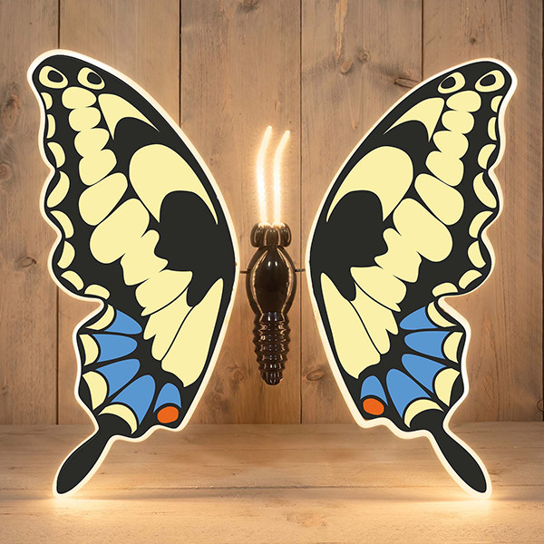 LED Vlinder | Bewegende vleugels | Spanwijdte 60 cm | Extra warm wit | | Wit/blauw LCO00695 - 1