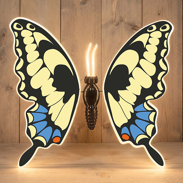 LED Vlinder | Bewegende vleugels | Spanwijdte 60 cm | Extra warm wit | | Wit/blauw LCO00695 - 2