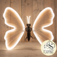 LED Vlinder | Bewegende vleugels | Spanwijdte 80 cm | Warm wit | Wit LCO00697