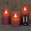 LED kaars | Ø 7,5 cm | Antiek roze | 3x | Binnen LCO00876 - 1