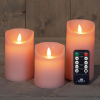 LED kaars | Ø 7,5 cm | Licht roze | 3x | Binnen LCO00872 - 1