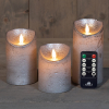 LED kaars | Ø 7,5 cm | Zilver | 3x | Binnen LCO00890 - 1
