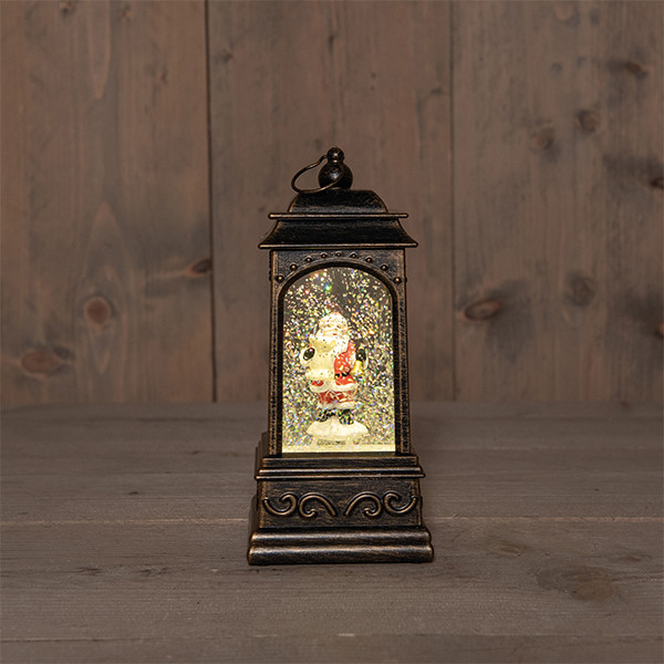 Lantaarn | Kerstman | Glitterwater | 20,5 x 9 cm | Warm wit LCO00513 - 1