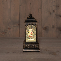 Lantaarn | Kerstman | Glitterwater | 20,5 x 9 cm | Warm wit LCO00513