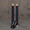 Led dinerkaars 23 cm | Antiek Blauw | Bewegende vlam | 2 stuks