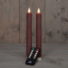 Led dinerkaars 23 cm | Antiek Roze | Bewegende vlam | 2 stuks