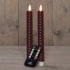 Led dinerkaars 23 cm | Bordeaux | Swirl | 3D vlam | 2 stuks